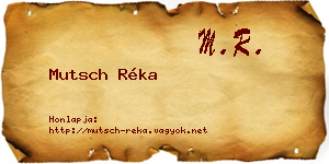 Mutsch Réka névjegykártya